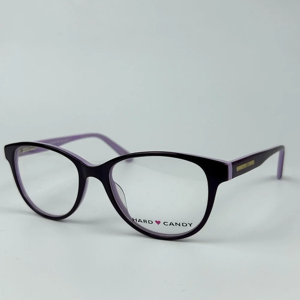 Hard Candy HC43 LAV Womens Eyeglasses Frame Purple Plastic Full Rim 52-18-135mm